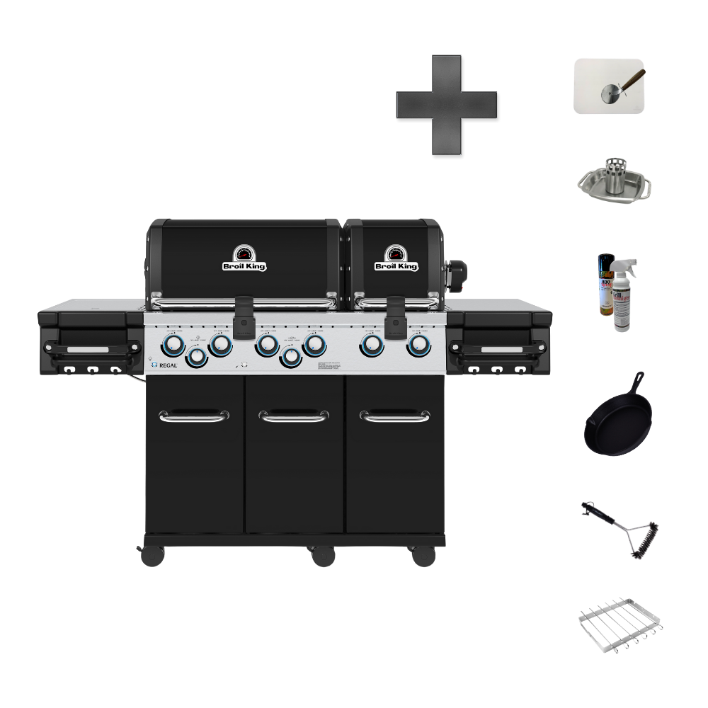 REGAL™ 690 XL BLACK Premium Gasgrill inkl. Drehspieß + Zubehörbundle