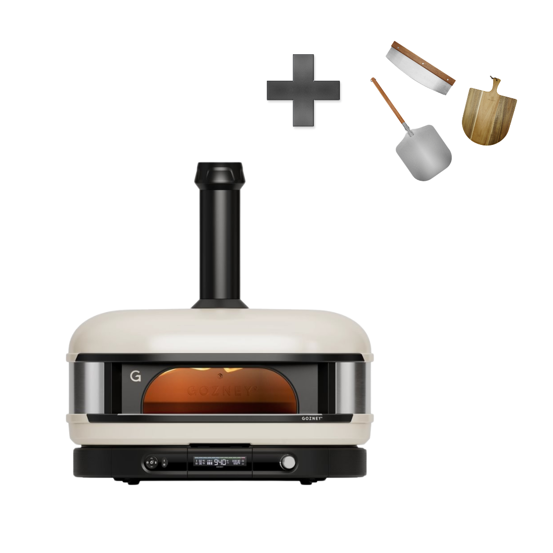 Dome Gen 2.0 XL Dual Fuel Bone inkl. Pizzaschieber, Servierbrett & Wiegemesser