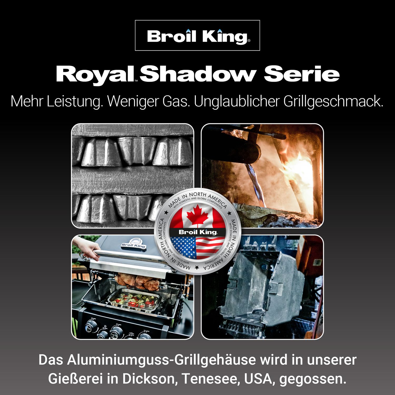 ROYAL 390 SHADOW Gasgrill inkl. Drehspieß, Heck- & Seitenbrenner - Modell 2025