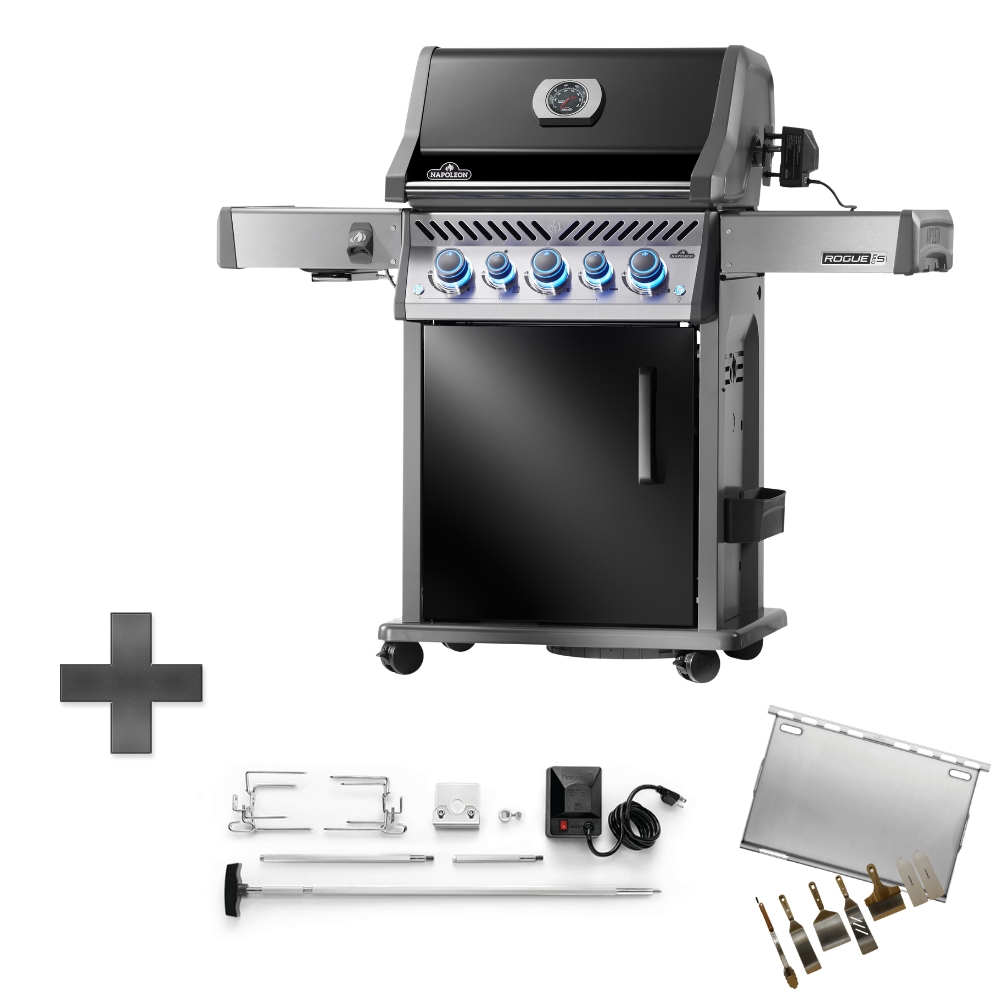 Rogue Pro S 425 Gasgrill Schwarz inkl. Drehspieß und Zubehörbundle