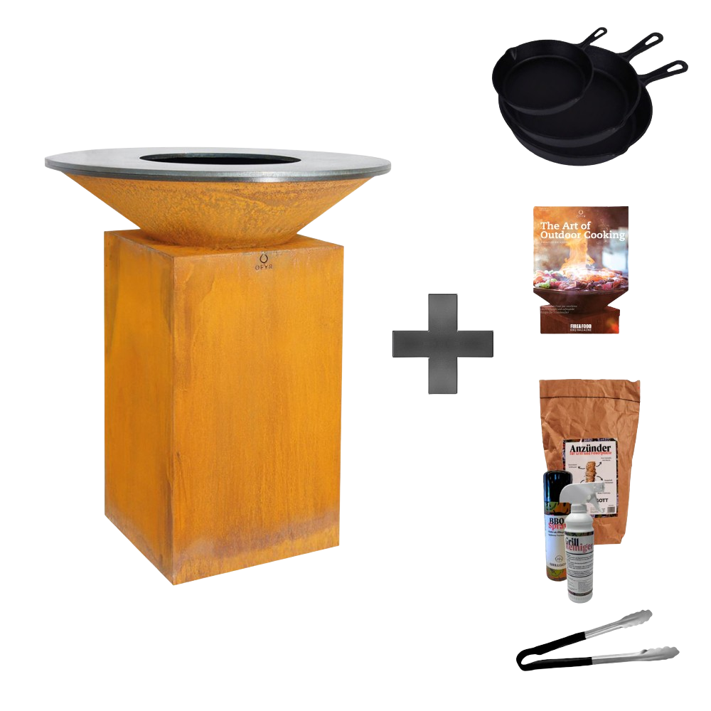 Classic+ Corten 100 Grill Feuerplatte inkl. Zubehörbundle