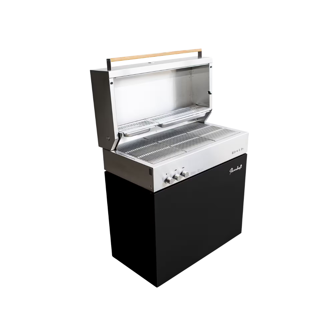 FlammkraftGrillBlockDElfenbeinschwarzDeckeloffen