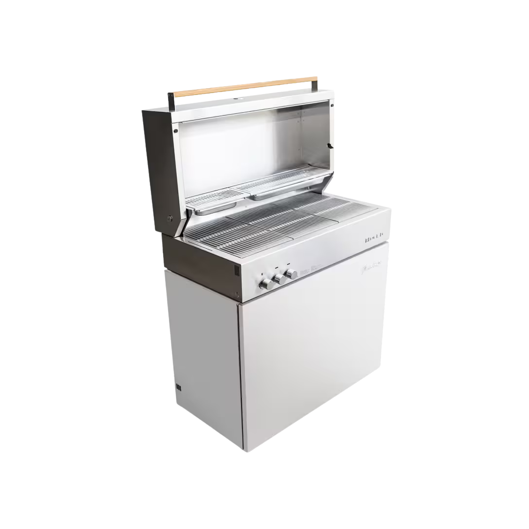 FlammkraftGrillBlockDElfenbeinweissDeckeloffen