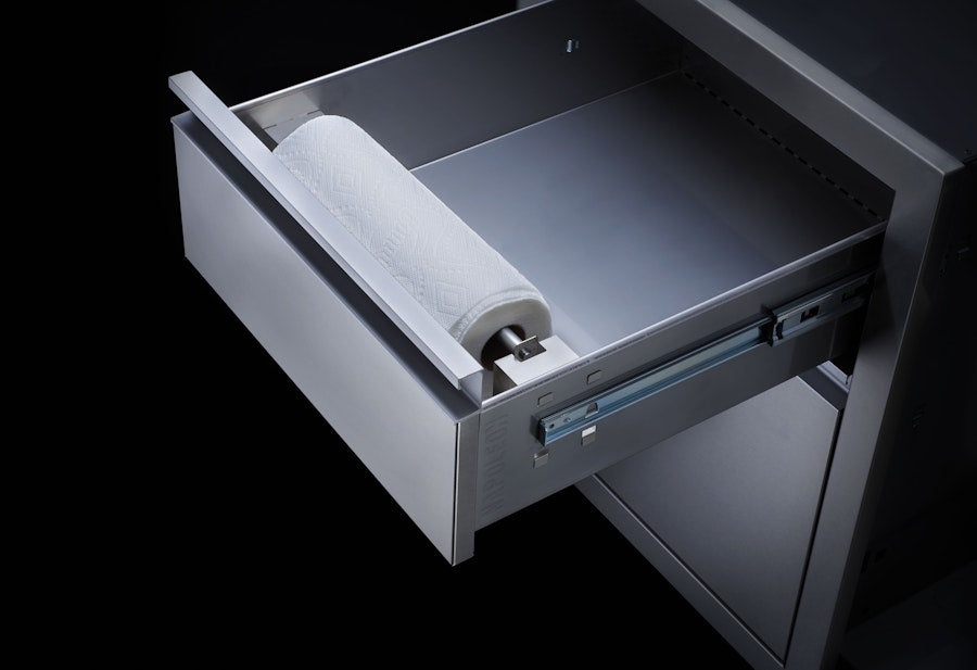 Einbau-Mülleimer-Schrank & Küchenrollenhalter (46 x 61 cm) (BI-1824-1W)