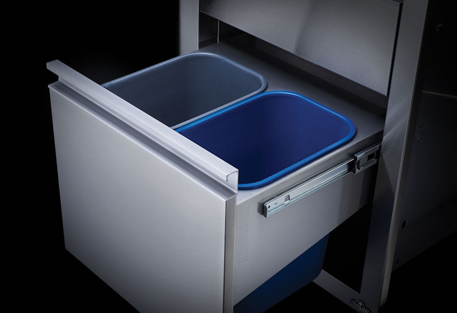Einbau-Mülleimer-Schrank & Küchenrollenhalter (46 x 61 cm) (BI-1824-1W)