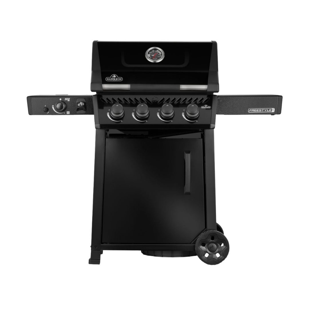 Freestyle™ PRO 425, 4 Hauptbrenner, SIZZLE ZONE™ und Tür, Schwarz