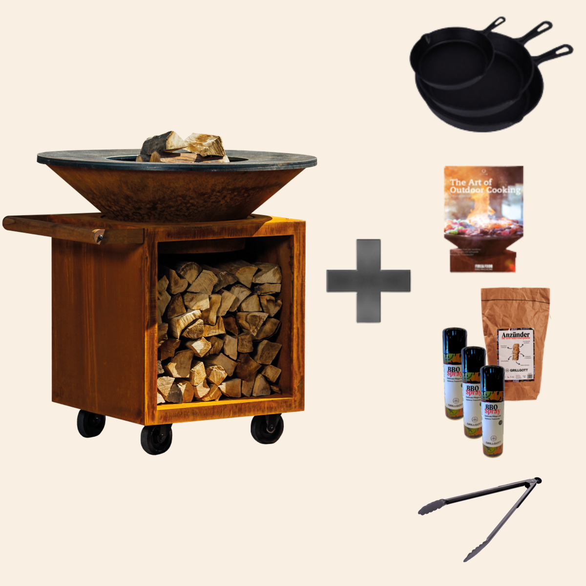 Classic+ Storage Corten 100 PRO Grill Feuerplatte