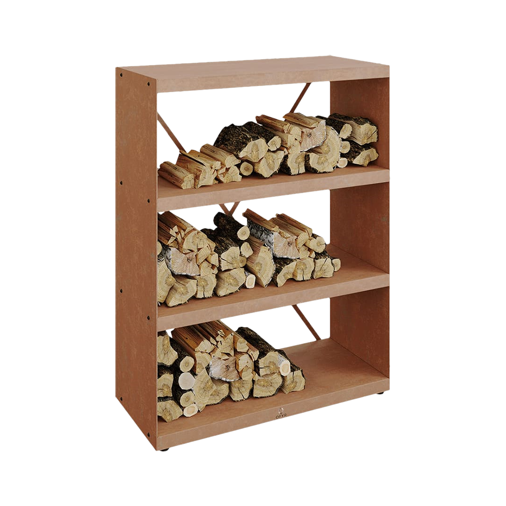 Wood Storage Corten Cabinet
